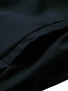 Manfinity Homme 加大码男士休闲轻薄纯色夹克，夏季男士拉链夹克，秋季 - 藏蓝色 - 查看 5