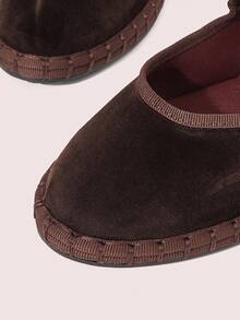 CUCCOO DOLLMOD Women's Dark Brown Elegant Velvet Classic Comfortable Velvet Parallel Double Strap Mary Jane Flat Shoes Spring Shoes - Brown - View 4