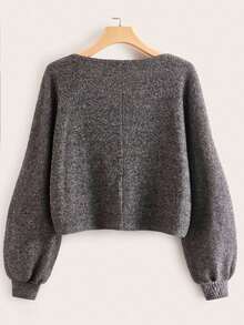 青少年女学生服装，灯笼袖基本款，开学季，开学典礼，日常穿着，学校，旅行，运动，冬季 - 深灰色 - 查看 7