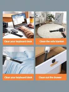 1 pieza Aspiradora de mano poderosa, pequeña, inalámbrica, con succión potente para limpieza del hogar, automóvil y escritorio, herramientas de jardín