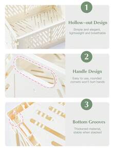 Joivida 1个Macron彩色塑料折叠收纳篮，非常适合收纳和日常使用，易于组装，可用于厨房、浴室、办公室、客厅、教室、宿舍等场所。 - 彩色 - 查看 9