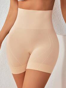 1pc Women Seamless High Waist Tummy Control Butt Lifting Briefs Shapewear Shorts - Apricot - View 8