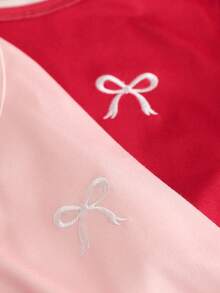 4 pièces Ensemble de pyjama de Noël ajusté pour filles, comprenant une broderie de cils, un Top et un pantalon à manches longues avec imprimé à carreaux décontracté et graphique, convient pour les préadolescentes, automne/hiver - Multicolore - Voir 6