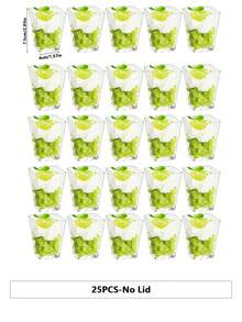SHEIN 100/50/40/30/20/10PCS Dessert Cups, Transparent Mini Plates, Covered And Uncovered Mousse Cups For Tiramisu Cakes, Suitable For Pudding, Mousse, Snacks, Party Supplies, Food Containers - Transparent - View 16