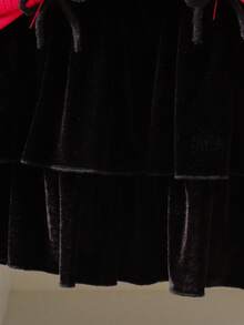 Elladie kids 2 件套女童蝴蝶装饰圆领长袖开衫外套和裙子，时尚百搭，秋冬 - 紅色 - 查看 4