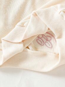 Elladie kids 2 件女童蝴蝶刺绣 + 格子拼布领运动衫和百褶裙时尚套装，百搭时尚校园风 - 紅色 - 查看 8