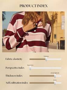 SHEIN Aralina-E 女式撞色条纹宽松落肩休闲套头毛衣 - 彩色 - 查看 8