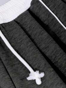 1pc Tween Girls' Loose Casual Sports Sweatpants, Solid Color - Dark Grey - View 4