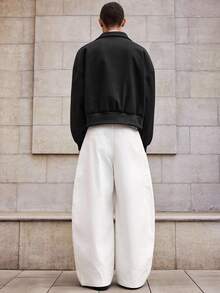 SWAVVY Men's Casual Solid Color Loose Long Pants, Autumn