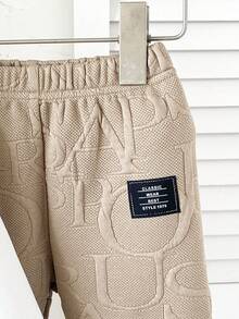 SHEIN Playful Pals 2pcs/Set Toddler Boys' Casual Jacquard Hoodie T-Shirt And Elastic Waist Pants Set, Suitable For Commuting, School, Leisure, Vacation, Sports, Autumn/Winter, 6M-3T, Children's Clothing, Infant Clothing, Infant T-Shirt, Infant Pants Fall Baby Set Autumn Winter Season Baby Boy Beige Outfit Baby Casual Sets Baby Boy Hoodie Set - Khaki - View 6