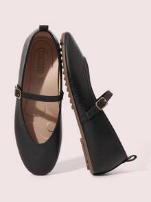 CUCCOO DOLLMOD 2025 Autumn New Women's Casual Black Lizard Pattern Round Toe Mary Jane Flats With Comfortable Soft Thick Memory Foam Arch Support Insole - Black - View 2