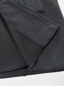 Manfinity Mode 男士长袖休闲通勤外套，秋冬外套，深灰色，优雅办公服饰 - 灰色 - 查看 9