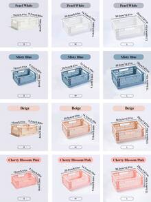 Joivida 1个Macron彩色塑料折叠收纳篮，非常适合收纳和日常使用，易于组装，可用于厨房、浴室、办公室、客厅、教室、宿舍等场所。 - 彩色 - 查看 13