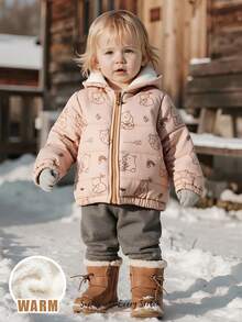 Cozy Pixies Áo khoác dài tay có mũ in hình động vật hoạt hình cho bé trai - Nhiều màu - Xem 2