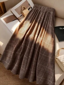 GlowEve CURVE 大码女式格子休闲百搭半身裙