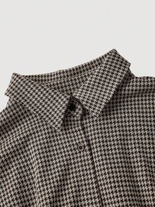 SHEIN MOD 女式荷叶边下摆领口长袖束腰迷你连衣裙 - 彩色 - 查看 9