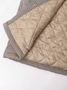 SHEIN Girls' Plush Lapel Long Sleeve Thick Jacket, Suitable For Casual Everyday Outings, Versatile - Coffee Brown - View 8