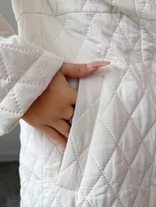 Rafferiza 女士优雅气枪翻领奶油白外套 女士冬季钻石 - 米色 - 查看 5