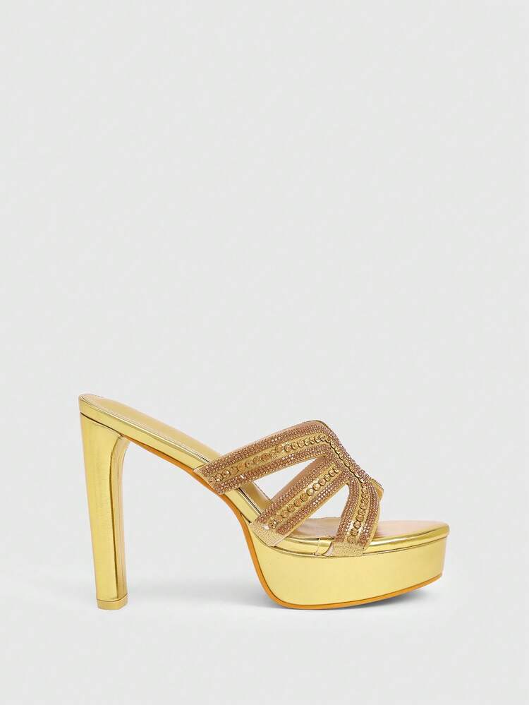 CUCCOO LuxiPop Women's Sexy Fashion Thick Heel Waterproof Platform High Heel Sandals, Suitable For Halloween, Christmas, Party, Nightclub Outfit