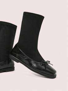 CUCCOO DOLLMOD Giày bốt cổ thấp màu đen Daphne dành cho nữ, thích hợp cho mùa thu/đông. - màu đen - Xem 2