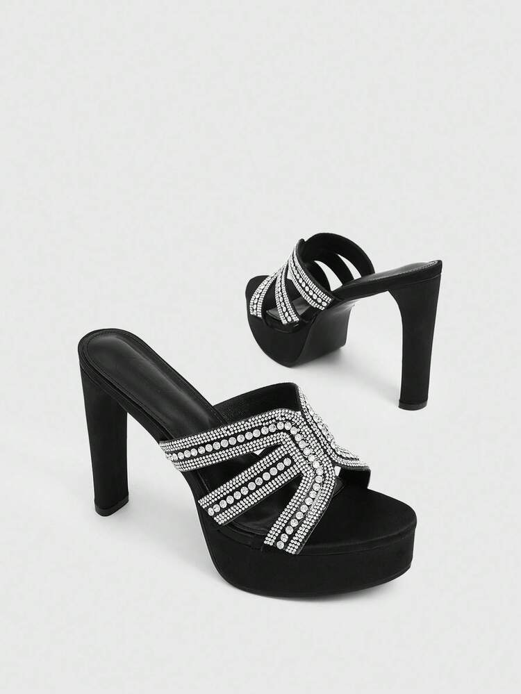 CUCCOO LuxiPop Women's Sexy Fashion Thick Heel Waterproof Platform High Heel Sandals, Suitable For Halloween, Christmas, Party, Nightclub Outfit