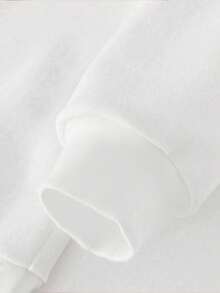 女婴休闲时尚舒适简约百搭创意趣味“芭蕾舞女卡布奇诺”字母及女孩图案长袖卫衣，秋冬款 - 白色 - 查看 3