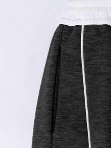 1pc Tween Girls' Loose Casual Sports Sweatpants, Solid Color - Dark Grey - View 6