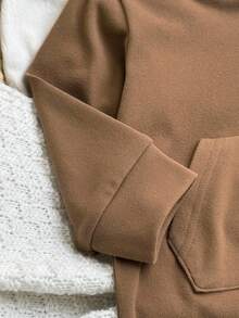 All Shades Of Brown Autumn Cute Modest Sibling Matching 3D Bear Embroidered Fleece Jumpsuit For Baby Boys,Mocha Neutral Infant Winter Clothes - Brown - View 5