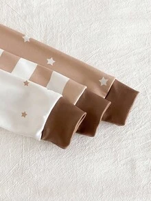 6pcs/Set Young Boy Thin Tight-Fitting Pajamas, Cute Simple Striped & Star Print Long Sleeve Top And Pants, Casual Loungewear For Autumn/Winter