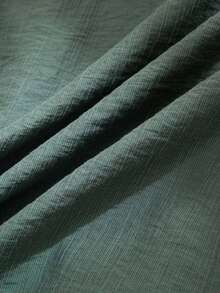 Modelyn Camisa casual de manga larga con cruce y nudo delantero en unicolor, talla grande