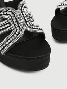 CUCCOO LuxiPop Women's Sexy Fashion Thick Heel Waterproof Platform High Heel Sandals, Suitable For Halloween, Christmas, Party, Nightclub Outfit