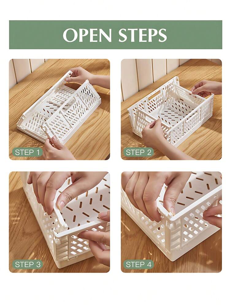 Joivida 1 pieza Cesta de almacenamiento plegable de plástico de colores Macron, perfecta para almacenamiento y uso diario, fácil de ensamblar, se puede usar en la cocina, el baño, la oficina, la sala de estar, el aula, los dormitorios - Multicolor - Añade 6