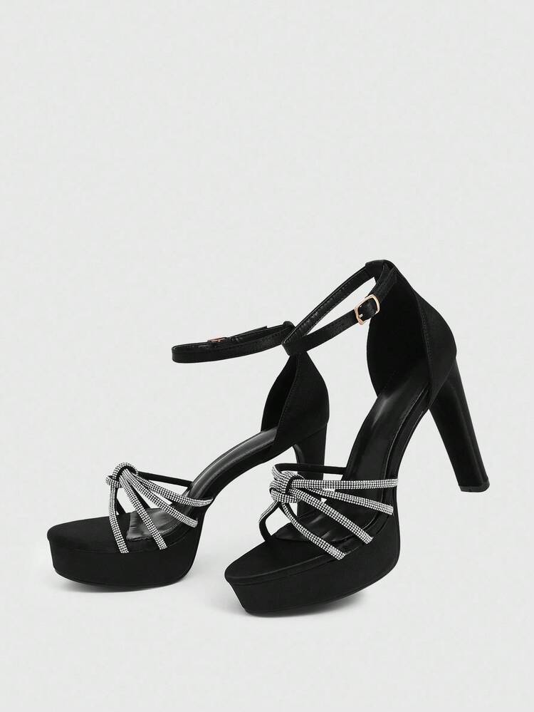 CUCCOO LuxiPop Women's Sexy Fashion Thick Heel Waterproof Platform High Heel Sandals, Suitable For Halloween, Christmas, Party, Nightclub Outfit