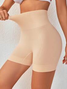 1pc Women Seamless High Waist Tummy Control Butt Lifting Briefs Shapewear Shorts - Apricot - View 6