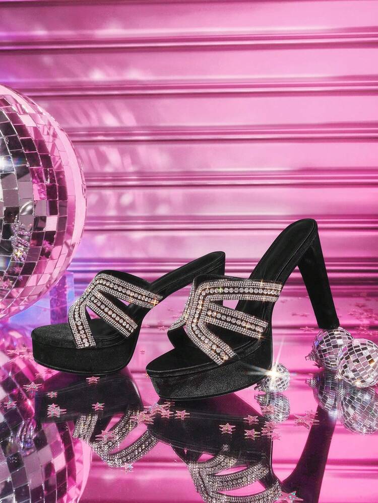 CUCCOO LuxiPop Women's Sexy Fashion Thick Heel Waterproof Platform High Heel Sandals, Suitable For Halloween, Christmas, Party, Nightclub Outfit