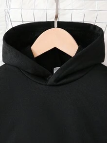 GraphicGems 2pcs Young Boy Black Hoodie Set, Gorilla & Banana Cartoon Graphic Print Casual Hoodie And Pants Outfit, Autumn/Winter Kids Outfits Sweatpants And Sweatshirts Fashionable Boy Clothes Boys Autumn Winter Casual Two Piece Set Boys Hip Hop Clothing Boy Kids Sweat Pants And Hoodie - Black - View 6