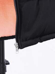 SHEIN 1pc Tween Girl Mid-Length Long Sleeve Padded Coat, Plush Lining, Comfortable And Warm, Solid Color Outerwear