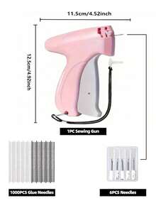 1 + 1000pcs Clothes Repair Sewing Gun Kit, Portable Clothing Mending Sewing Machine, Quick Stitch Gun, Mini Sewing Gun, Fast Mending Clothes Quilt Sewing Gun, Sewing Binding Machine