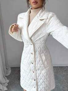 Rafferiza 女士优雅气枪翻领奶油白外套 女士冬季钻石 - 米色 - 查看 3