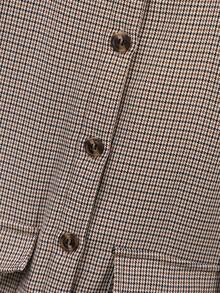 SHEIN Girls' Plush Lapel Long Sleeve Thick Jacket, Suitable For Casual Everyday Outings, Versatile - Coffee Brown - View 5