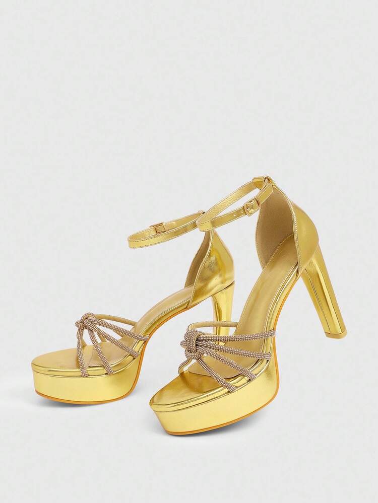 CUCCOO LuxiPop Women Shoes Sexy Fashion Thick Heel Platform Shoes Women's High Heel Sandals Halloween Christmas Party Dress Nightclub Style Dress