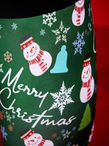 Notgurli Cuecas boxer de comprimento médio para homens com estampa engraçada de Papai Noel, caixa de presente, bengala de doce, sinos, flocos de neve, boneco de neve e família em festa de Natal - Verde - Visão 6