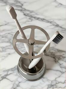 1pc Stainless Steel Toothbrush Holder, Multi-Functional Toothpaste Stand And Storage Organizer Home Bathroom Decor Fall Decor Back To School