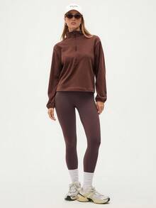 Easithlete 女式休闲立领运动衫和紧身裤户外套装，秋冬