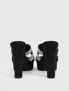 CUCCOO LuxiPop Women's Sexy Fashion Thick Heel Waterproof Platform High Heel Sandals, Suitable For Halloween, Christmas, Party, Nightclub Outfit