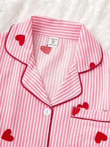 Genkimix Kids Winter  School Girl Pajamas, Girls' Cute Cherry Print Long Pants And Long Sleeve Casual 2 Pieces Loungewear Set - Multicolor - View 6