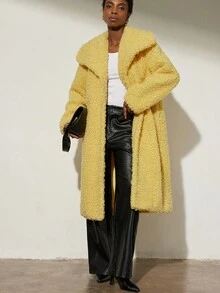 Aveloria Modichic 女士仿皮草大衣 - 黃色 - 查看 5