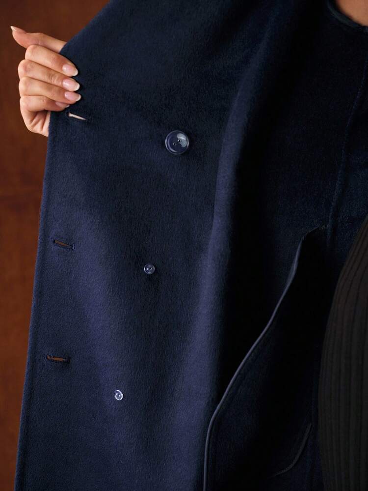 WOOL DOUBLE BREASTED BELTED OVERCOAT