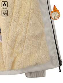 Manfinity Homme 男士秋冬连帽长袖羽绒服，多口袋设计，绗缝保暖内衬，男友礼物，街头休闲宽松拉链外套，适合日常休闲、周末旅行、户外活动、远足旅行、轻松的工作环境或半正式场合，男友/老公礼物，周年纪念礼物