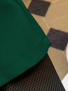 Franclia Casual & Commuting Fashion Versatile Mid-High Waist Belted Summer New Solid Color Khaki Women Shorts - Dark Green - View 5